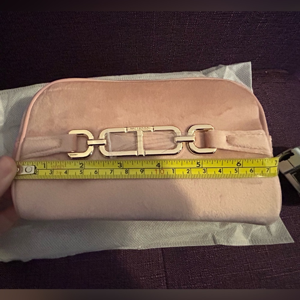 Tom Ford Pink Cosmetic Pouch Makeup Case Large Size Velvet - Picture 10 of 13
